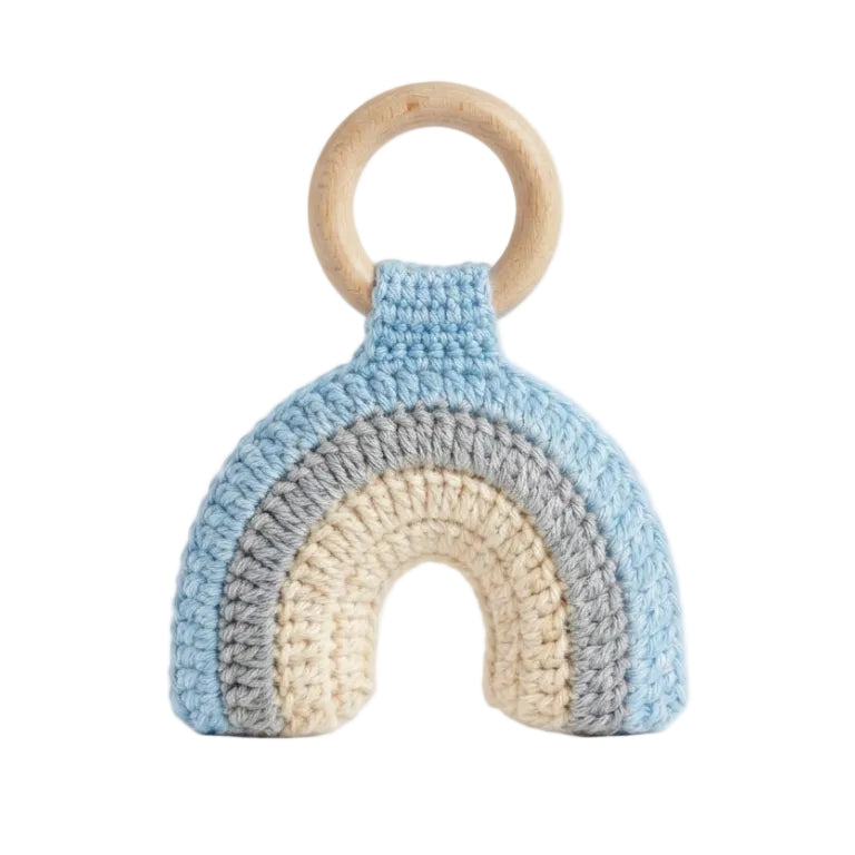 Hand Knitted Rainbow Rattle by Khwaab 