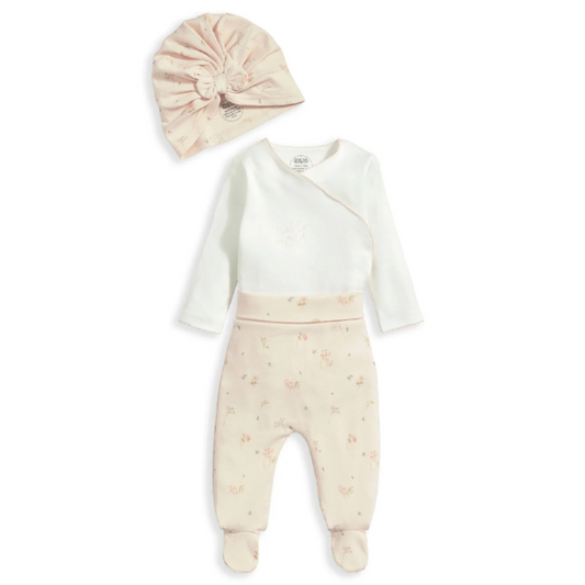 Hello World My First Outfit 3 Piece Set Peach | Mamas & Papas