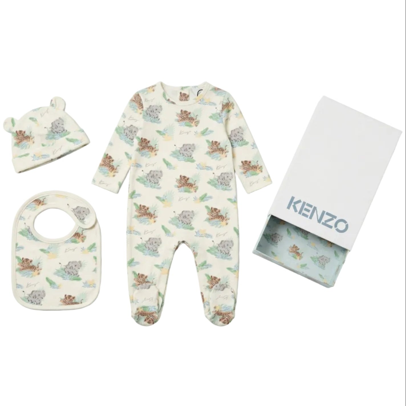 White Animal Babygrow Gift Set | Kenzo