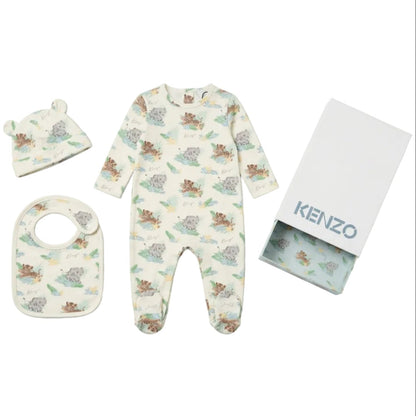 White Animal Babygrow Gift Set | Kenzo