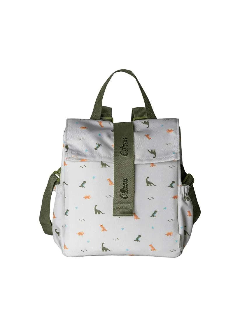 Insulated Roll-up Lunch Bag - Dino | Citron