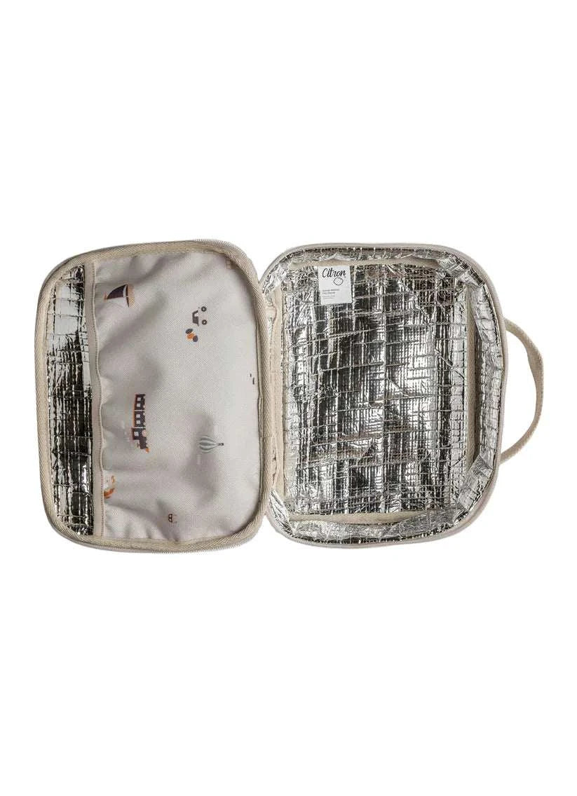 Insulated Square Lunch bag - Vehicles|Citron