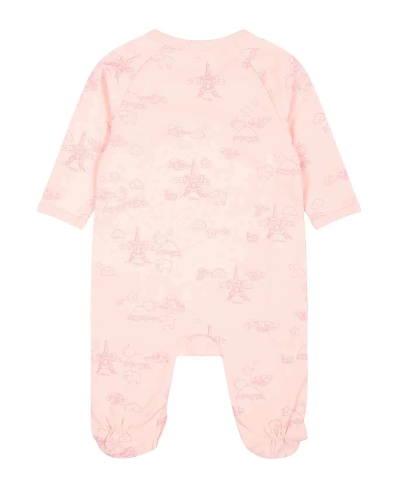 White & Pink Eiffel Tower Pack of 2 Sleepsuits | Kenzo