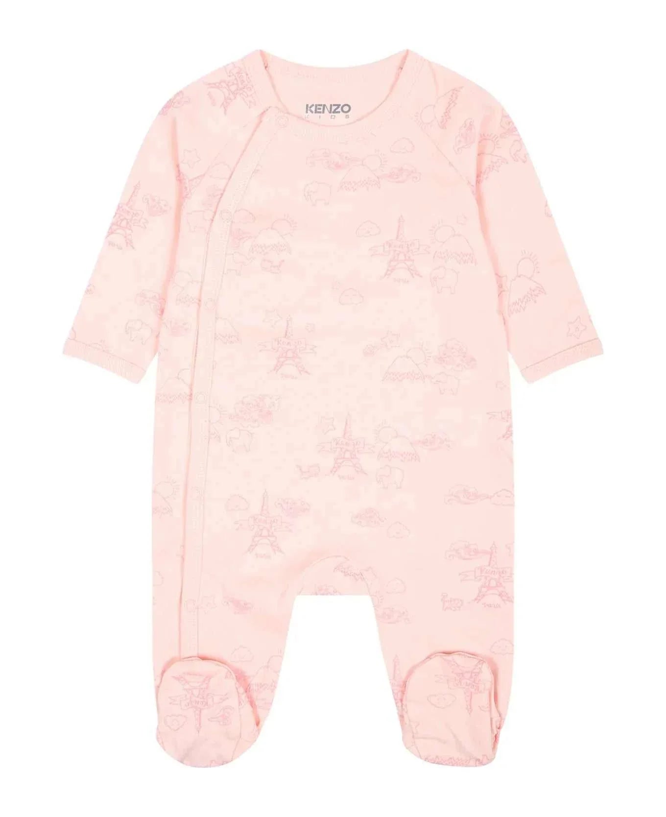 White & Pink Eiffel Tower Pack of 2 Sleepsuits | Kenzo
