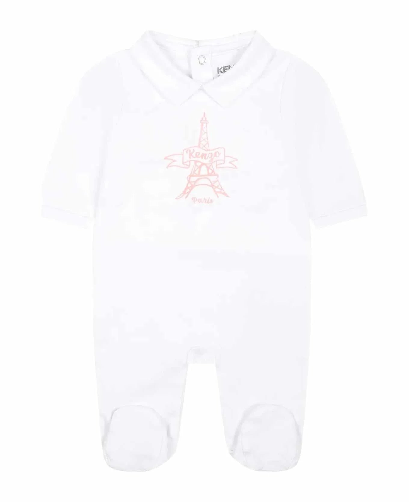 White & Pink Eiffel Tower Pack of 2 Sleepsuits | Kenzo