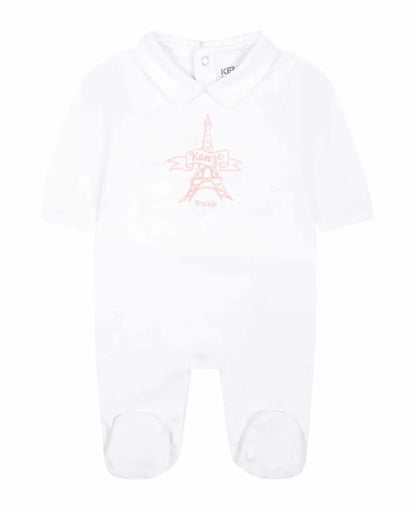 White & Pink Eiffel Tower Pack of 2 Sleepsuits | Kenzo