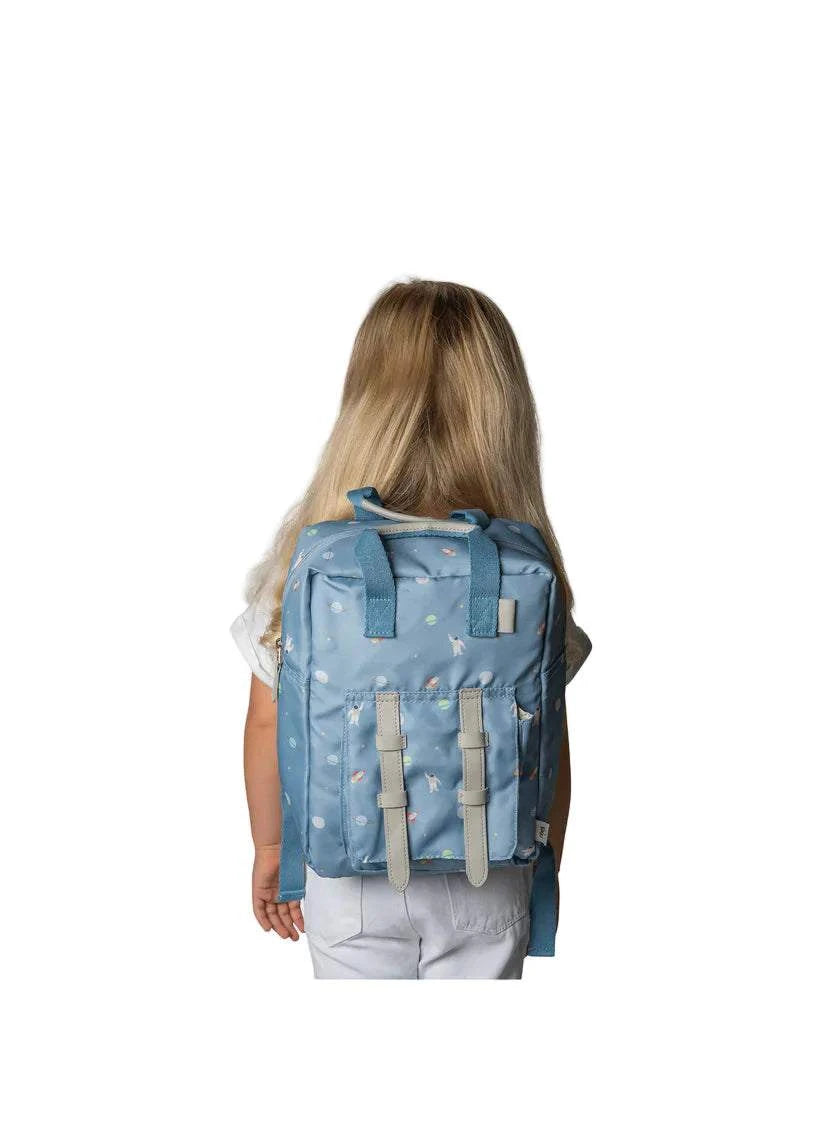 Kids Backpack - Spaceship Dusty Blue| Citron
