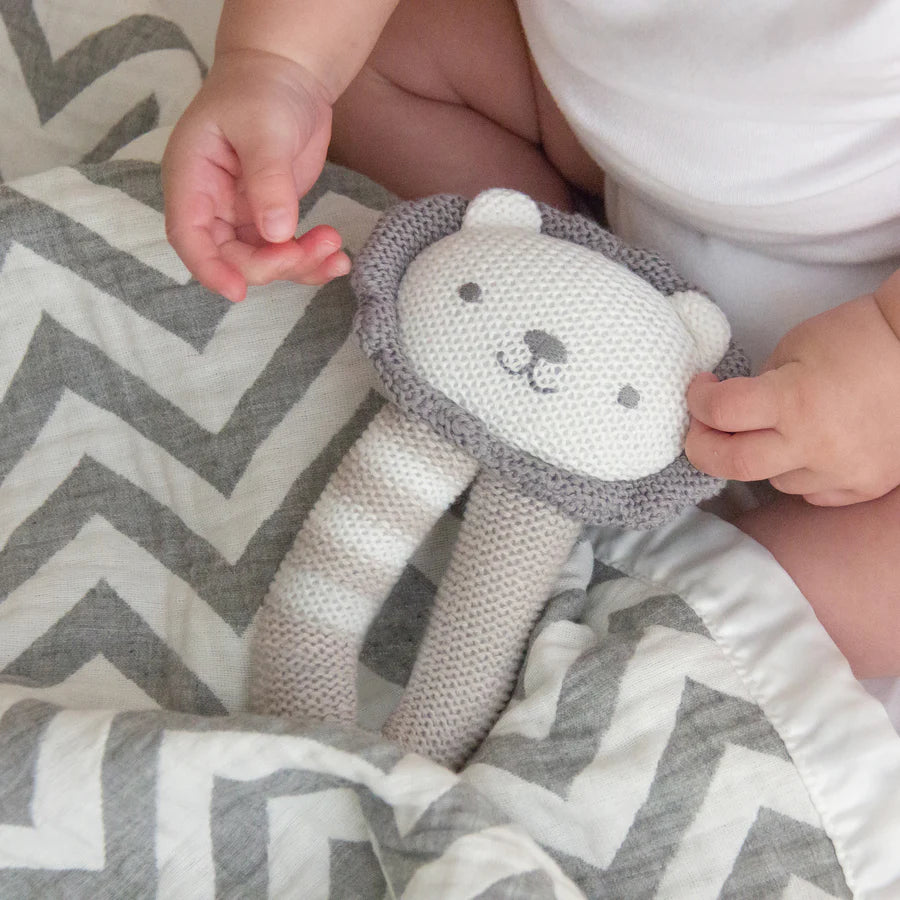 Knitted Rattle - Austin Lion by Living Textile