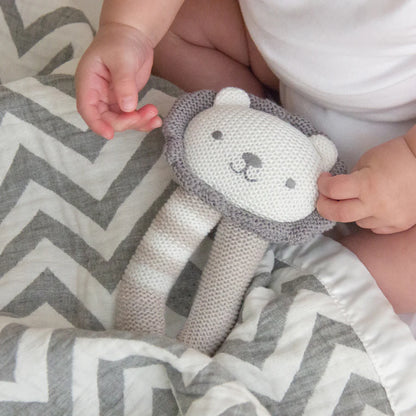 Knitted Rattle - Austin Lion by Living Textile
