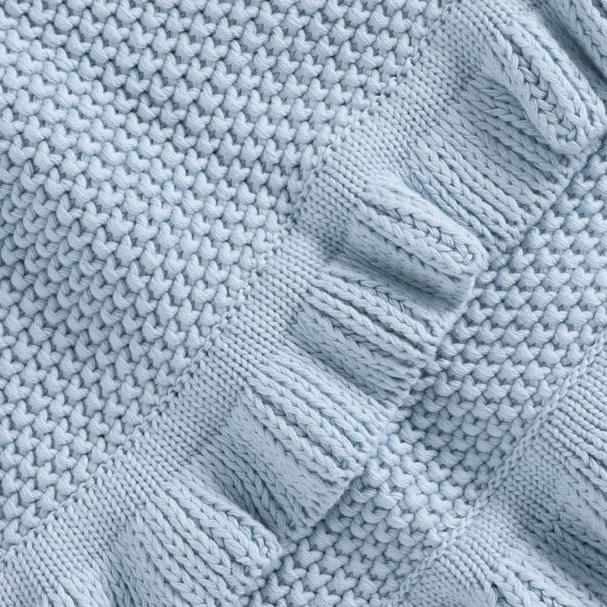 Mothercare knitted ruffle baby blanket in baby blue – view 4