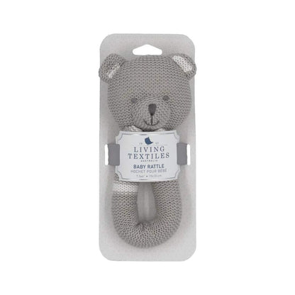 Living Textiles Baby Knitted Toy Rattle - Bear