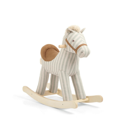 Mamas & Papas Sage Green Stipe Rocking Horse