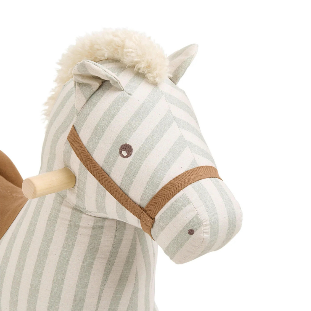 Mamas & Papas Sage Green Stipe Rocking Horse
