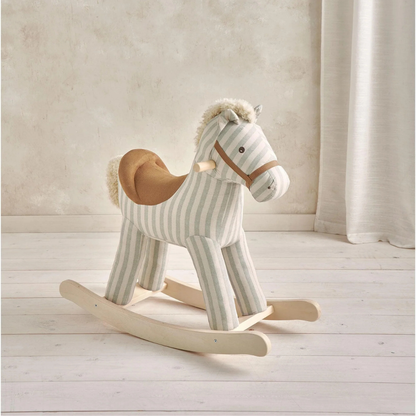 Mamas & Papas Sage Green Stipe Rocking Horse