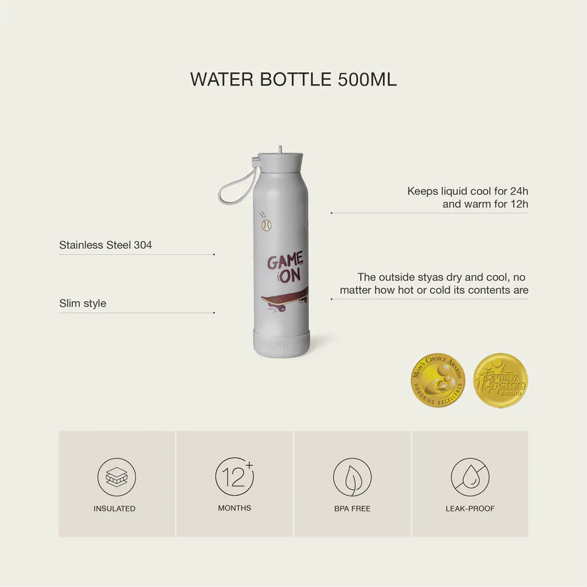 Medium water bottle - 500ml - Stormy Unicorn | Citron