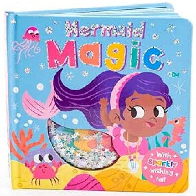Mermaid Magic padded board book with sparkly mermaid tail and colorful ocean illustrations for kids