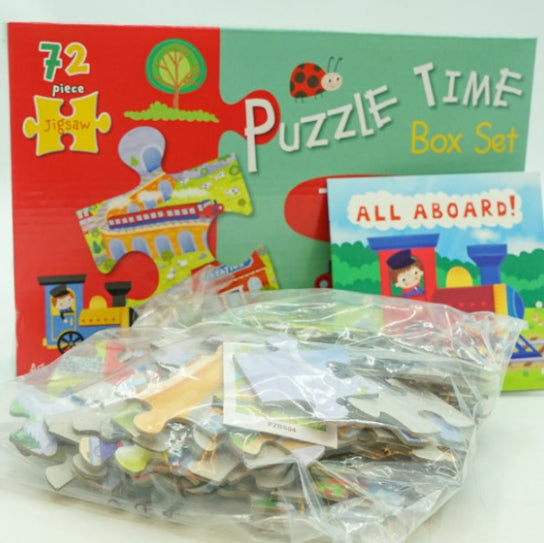 Miniatute Story Book and Puzzle Set Train
