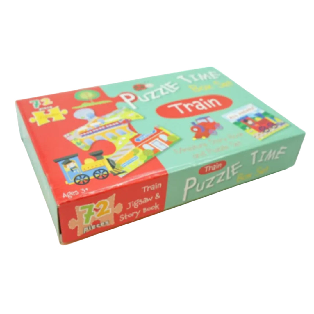 Miniatute Story Book and Puzzle Set Train