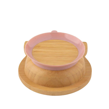 Organic Bamboo Bowl 250ml Suction + Spoon Unicorn Blush Pink | Citron