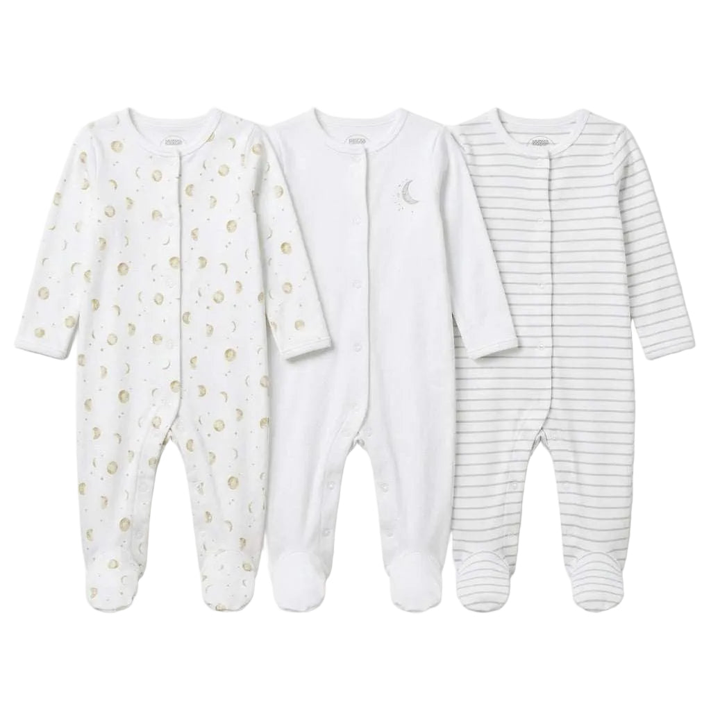 Pack of 3 Moon Sleepsuits | Mamas & Papas