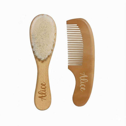 Personalisable Hair Brush & Comb Set | Baby Keepsake Gift by Bundle Company