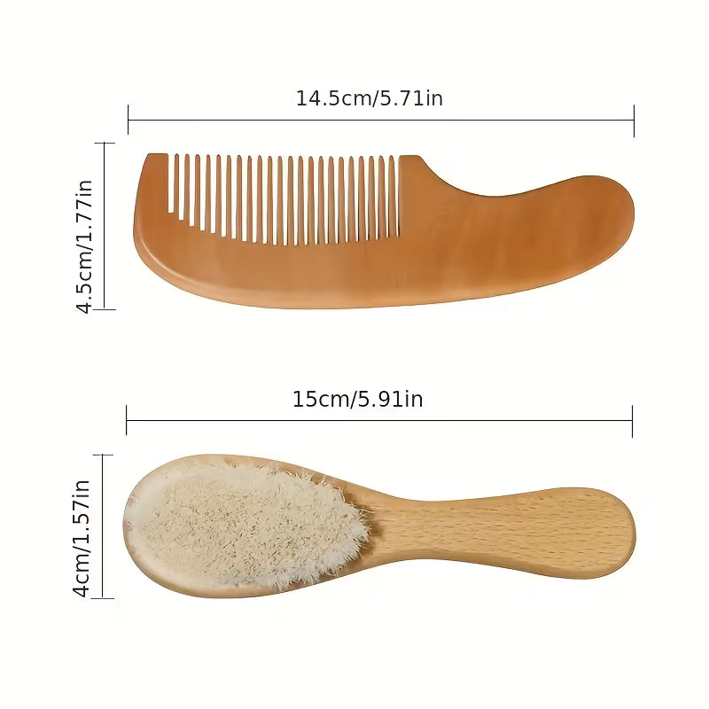 Personalisable Hair Brush & Comb Set | Baby Keepsake Gift by Bundle Company