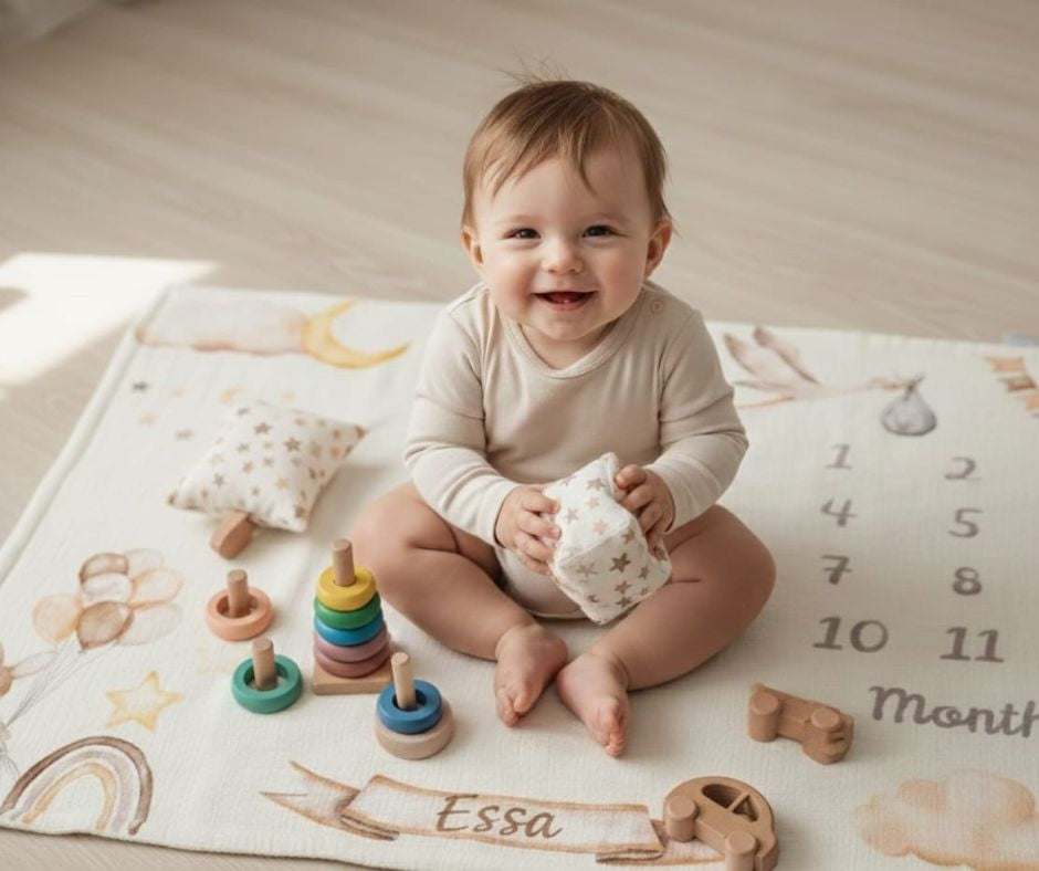 Personalised Baby Milestone Playmat - Exclusive by Bundle