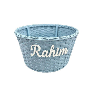 Personalised Cane Basket | Handmade Keepsake Nursery Gift | Bundle