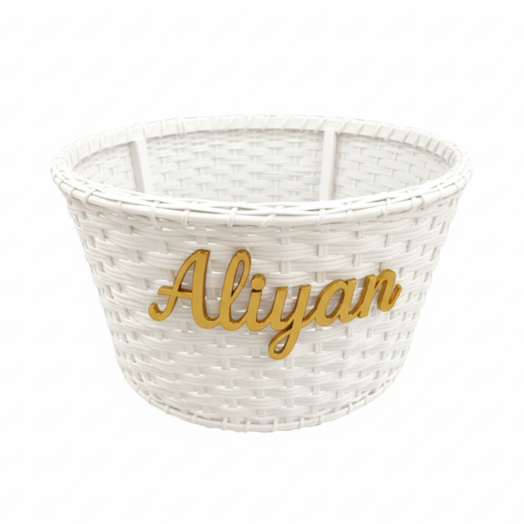 Personalised Cane Basket – A Meaningful Toy Storage & Nursery Gift |Bundle Company