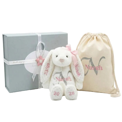 Personalised Lulla white bunny gift set – view 2
