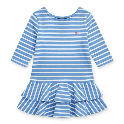 Polo Logo Blue Striped Jersey Dress | Ralph Lauren