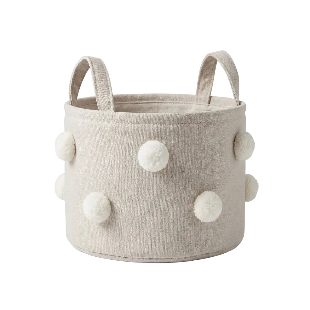 Pom pom gift basket for nursery decor and storage