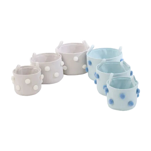 Pom pom gift basket for nursery decor and storage – view 3