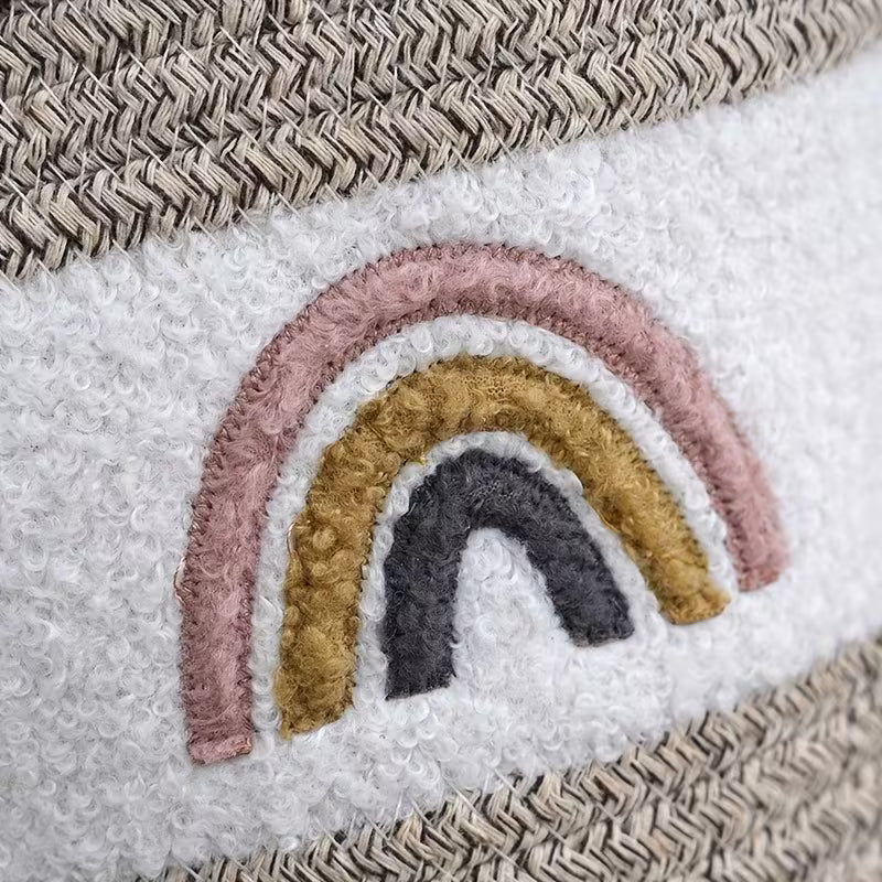 Rainbow Woven Storage Basket - Large | Stylish Baby Nursery Organizer