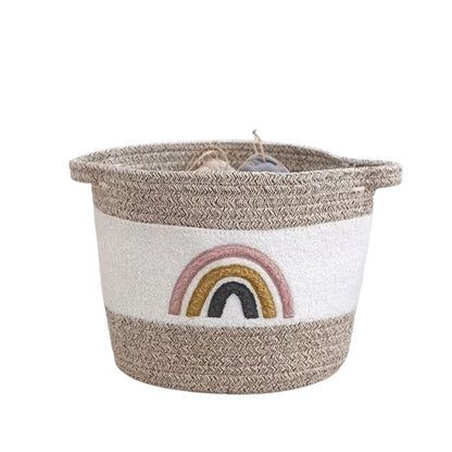 Rainbow Woven Storage Basket - Large | Stylish Baby Nursery Organizer