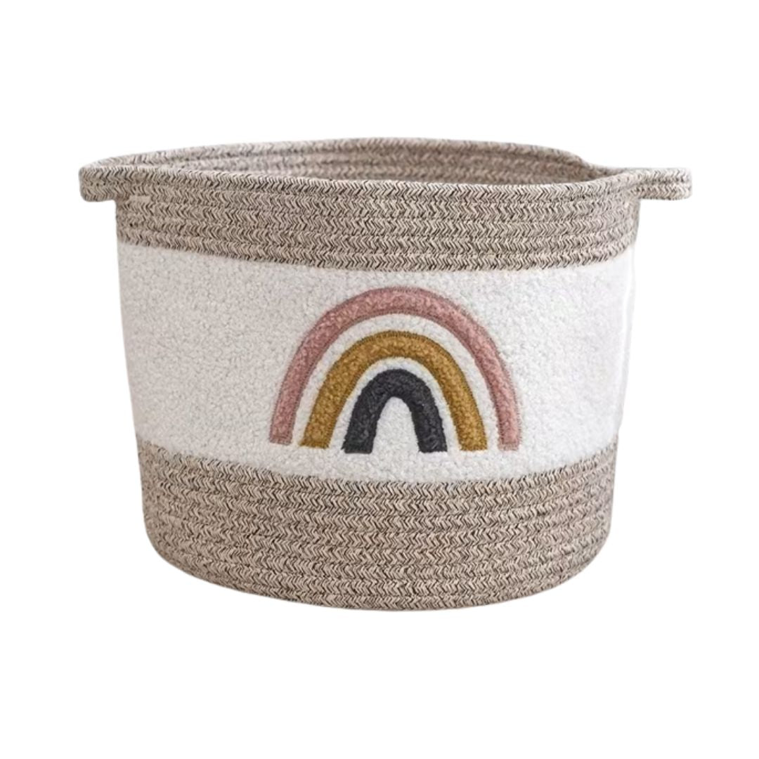 Rainbow Woven Storage Basket - Large | Stylish Baby Nursery Organizer