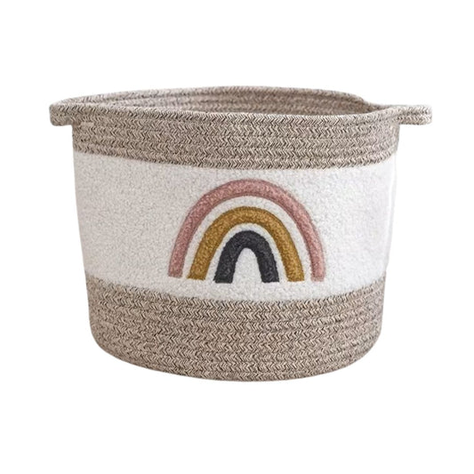 Rainbow Woven Storage Basket - Large | Stylish Baby Nursery Organizer