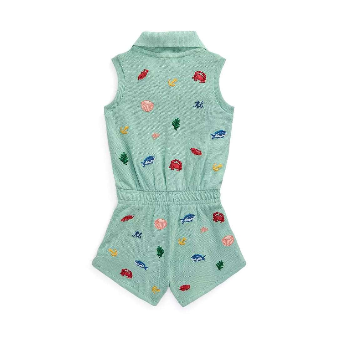 Ralph Lauren Beach Icon Stretch Mesh Polo Romper