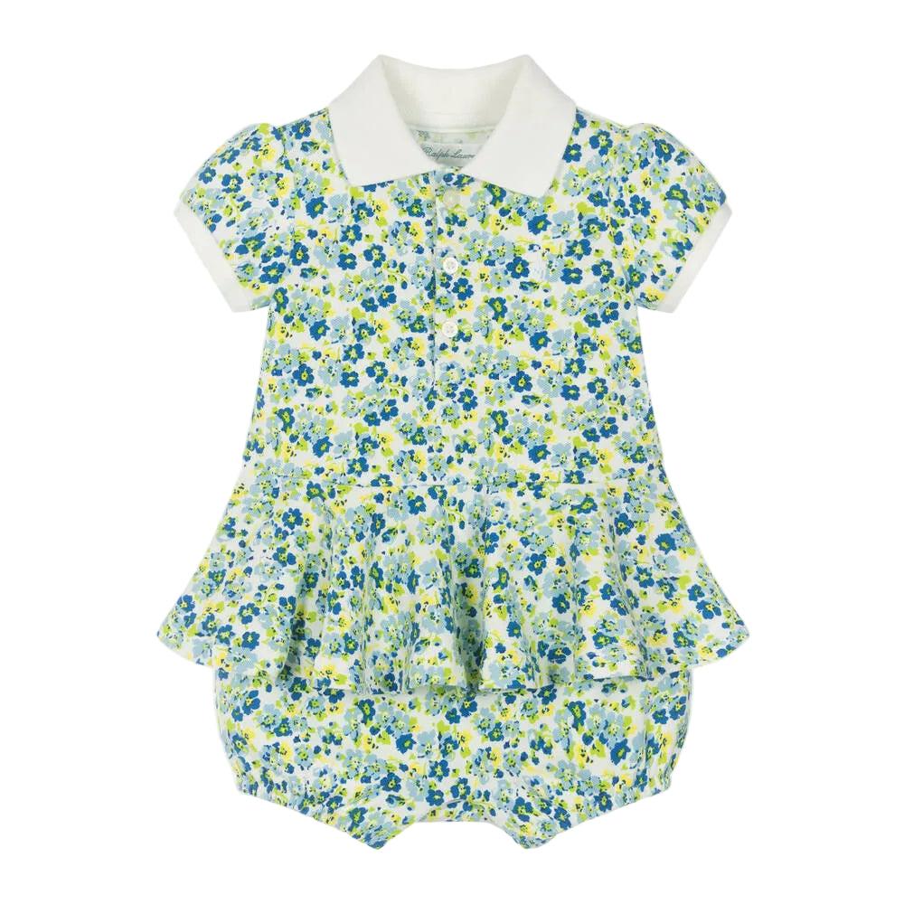 Ralph Lauren Floral Stretch Mesh Polo Bubble Shortall
