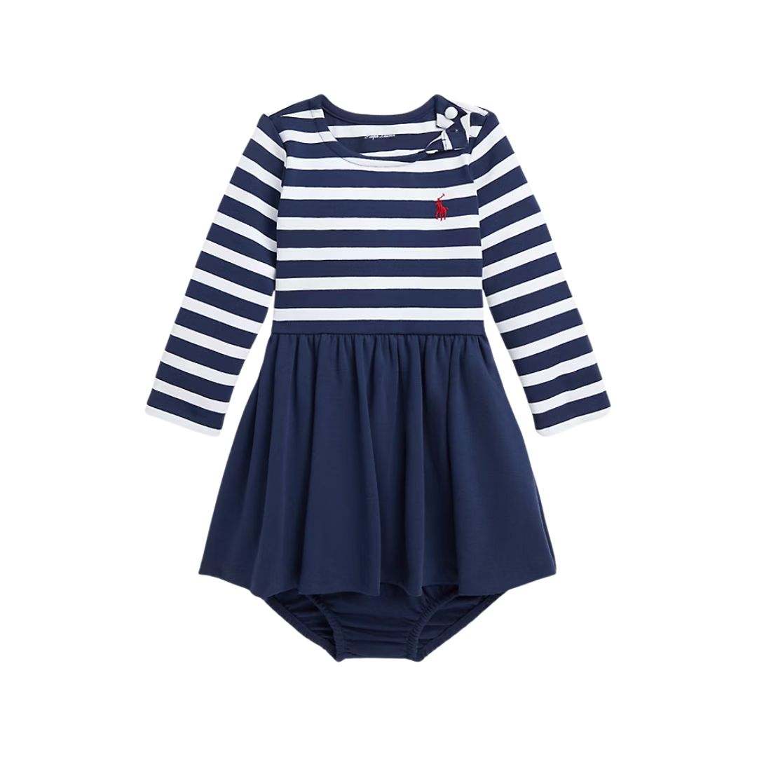 Ralph Lauren Striped Stretch Ponte Dress & Bloomer