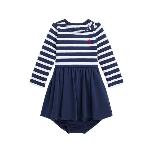 Ralph Lauren Striped Stretch Ponte Dress & Bloomer