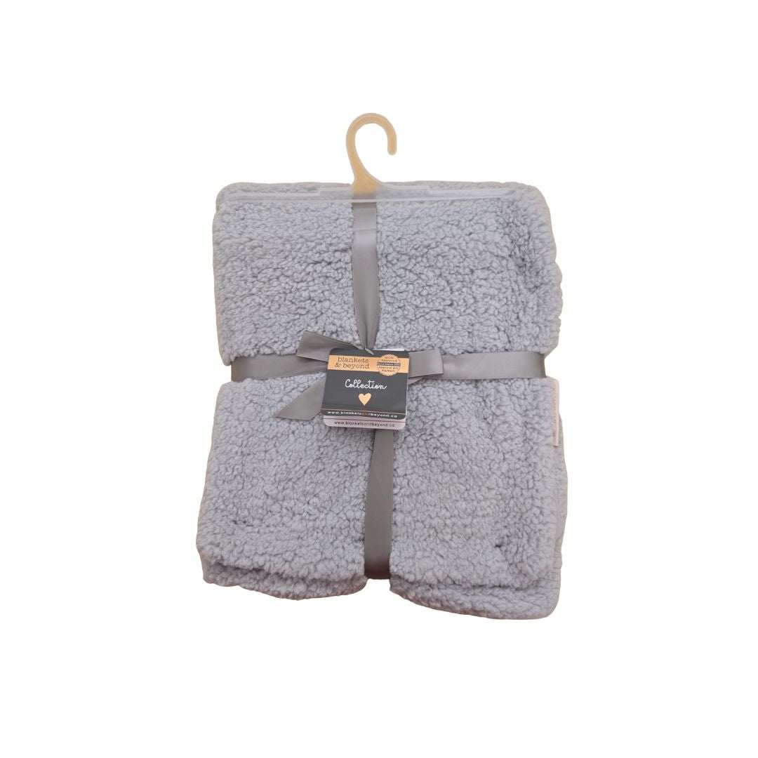 Sherpa Blanket- Grey| Blankets & beyond