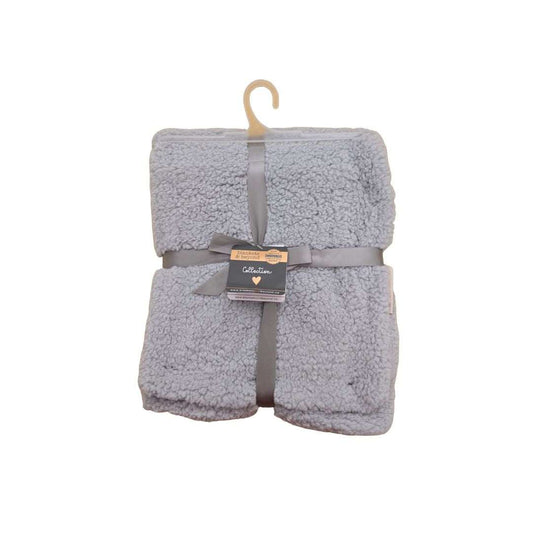 Sherpa Blanket- Grey| Blankets & beyond