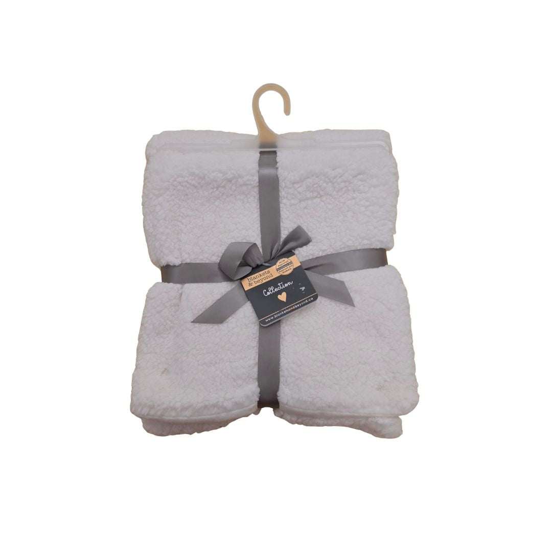 Sherpa Blanket - White| Blankets & beyond