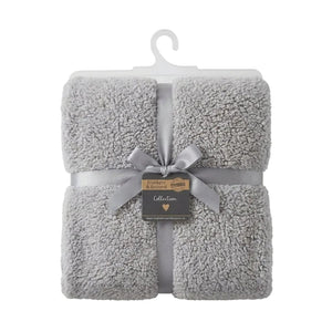 Sherpa Blanket- Grey| Blankets & beyond