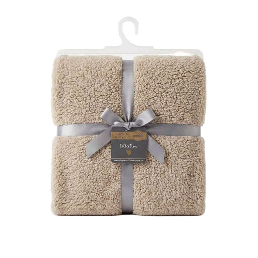 Sherpa Blanket - Beige | Blankets & beyond