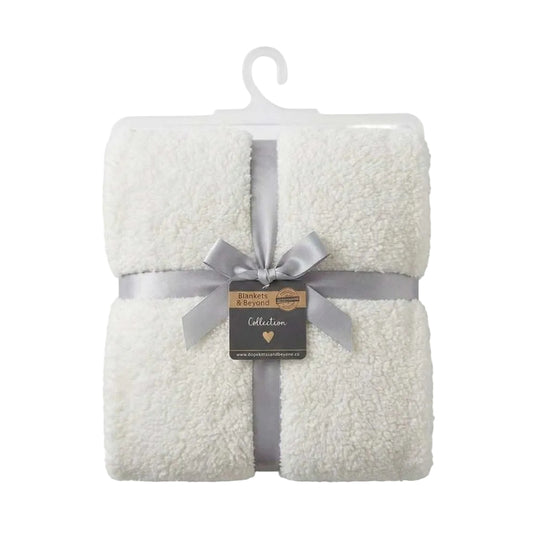 Sherpa Blanket - White| Blankets & beyond