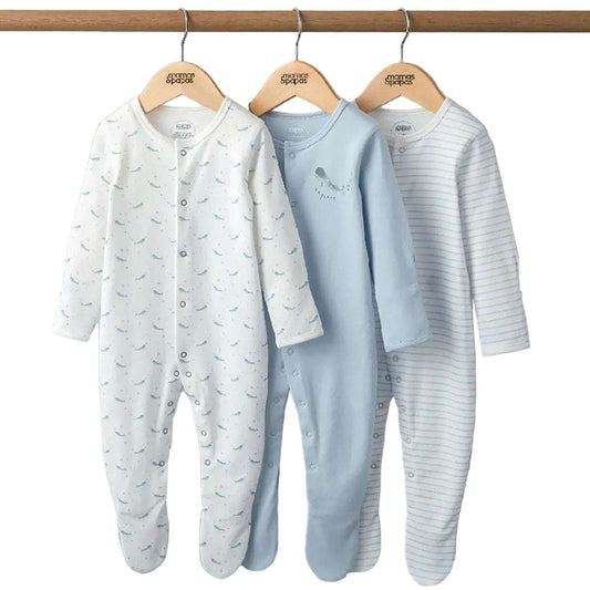 Sleepsuit Pack of 3 - Whales | Mamas & Papas