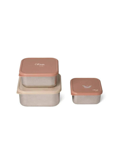 Stackable Stainless steel Lunchbox - Set of 3 - Ballerina | Citron