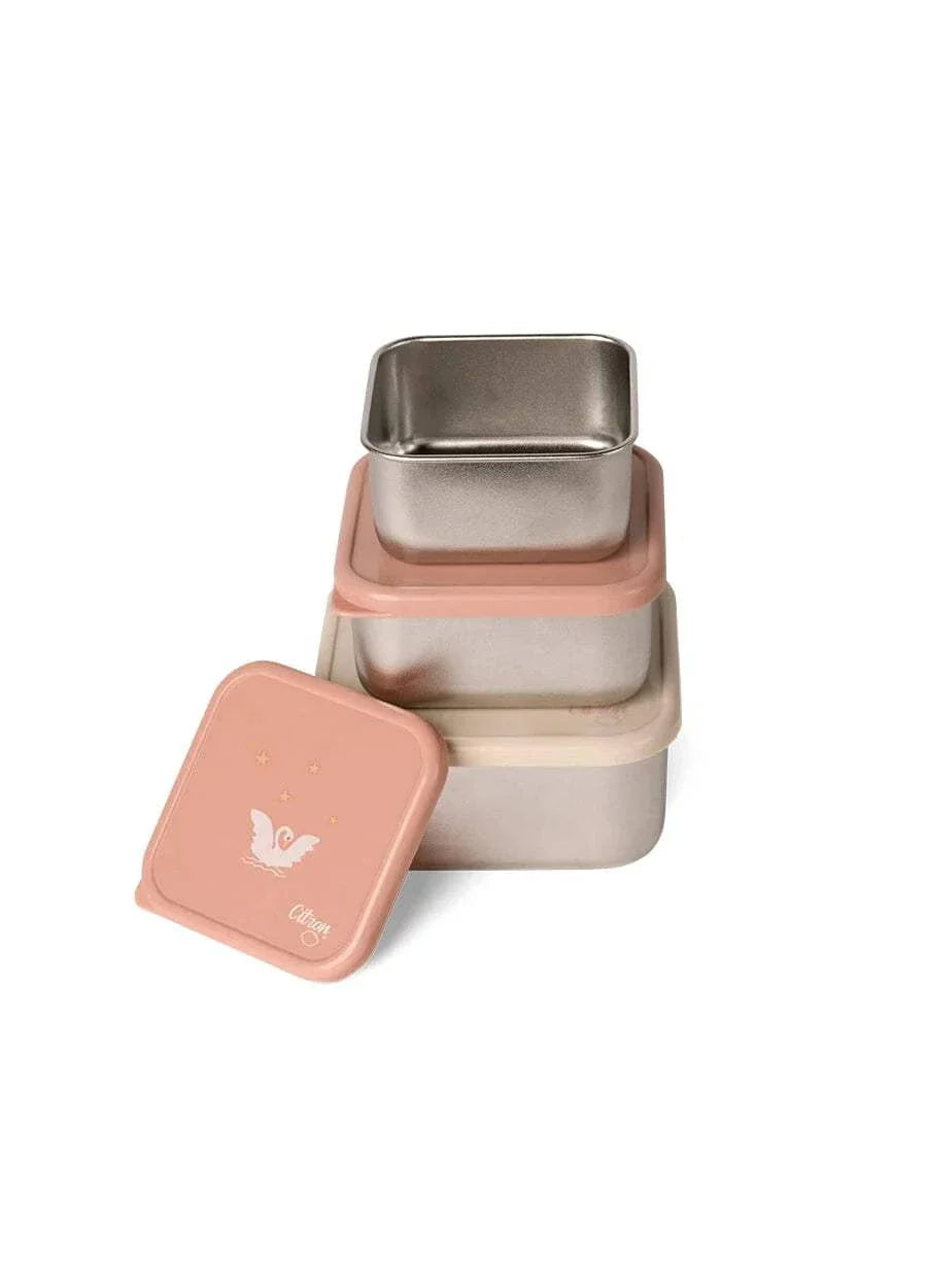 Stackable Stainless steel Lunchbox - Set of 3 - Ballerina | Citron